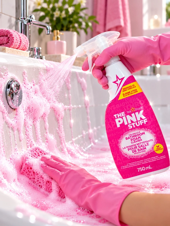 The Pink Stuff Bathroom Foam Cleaner vanna xonasini tozalash vositasi, kir va dog‘larni ketkazish uchun ko‘pik