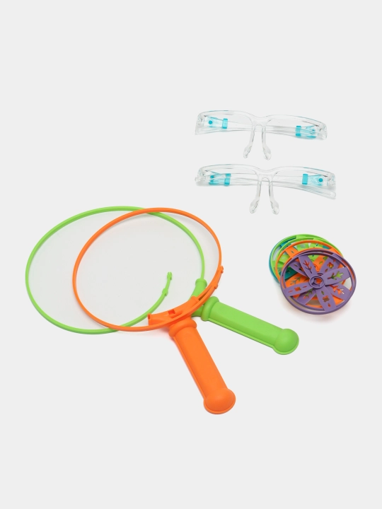 Игровой набор фрисби-катапульта для детей, активная уличная игра, запуск дисков