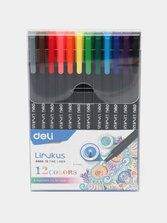 Chiziqli ruchka Fineliner Deli EQ900-12 q0000011123 - 
