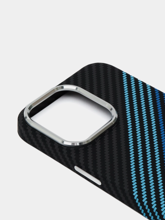 IPhone 16 Pro/16 Pro Max/13/14/15/Plus/Pro/Pro Max uchun karbon MagSafe g'ilof