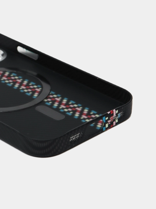 IPhone 16 Pro/16 Pro Max/13/14/15/Plus/Pro/Pro Max uchun karbon MagSafe g'ilof